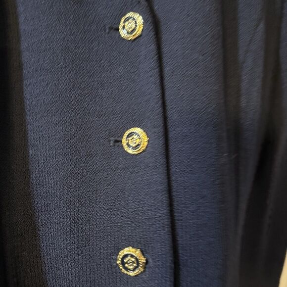 St. John Collection By Marie Gray Womens Four Button Santana Knit Jacket 10 Navy - Picture 9 of 13